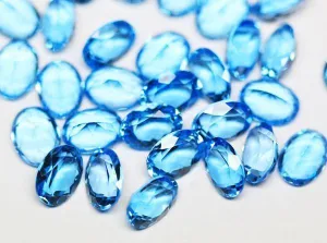 10Pc Sky Blue Topaz Faceted Oval Loose Stone 6X8mm