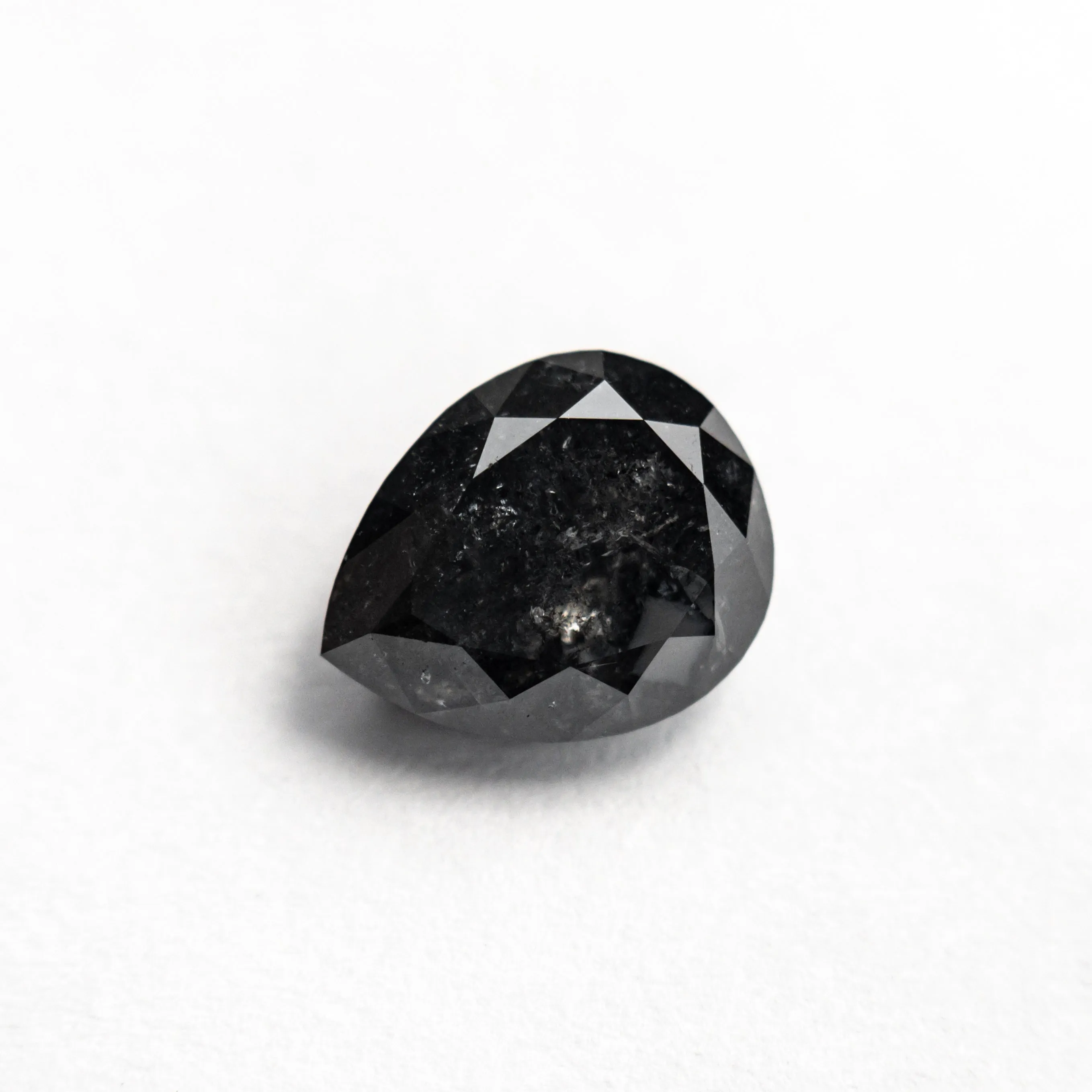 1.29 CARAT BLACK SPECKLED DOUBLE CUT PEAR DIAMOND