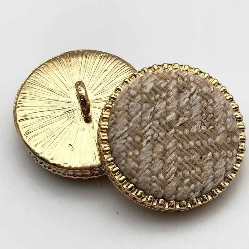 18/23mm Metal Base Gear EdgeFabric Surface Shank Buttons 48 Pack