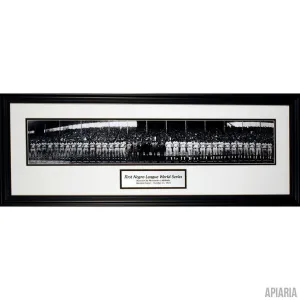 1st Negro League World Series Panorama - Monarchs vs. Hilldale, 1924 - Framed Print with Engraved Silver Color Plaque