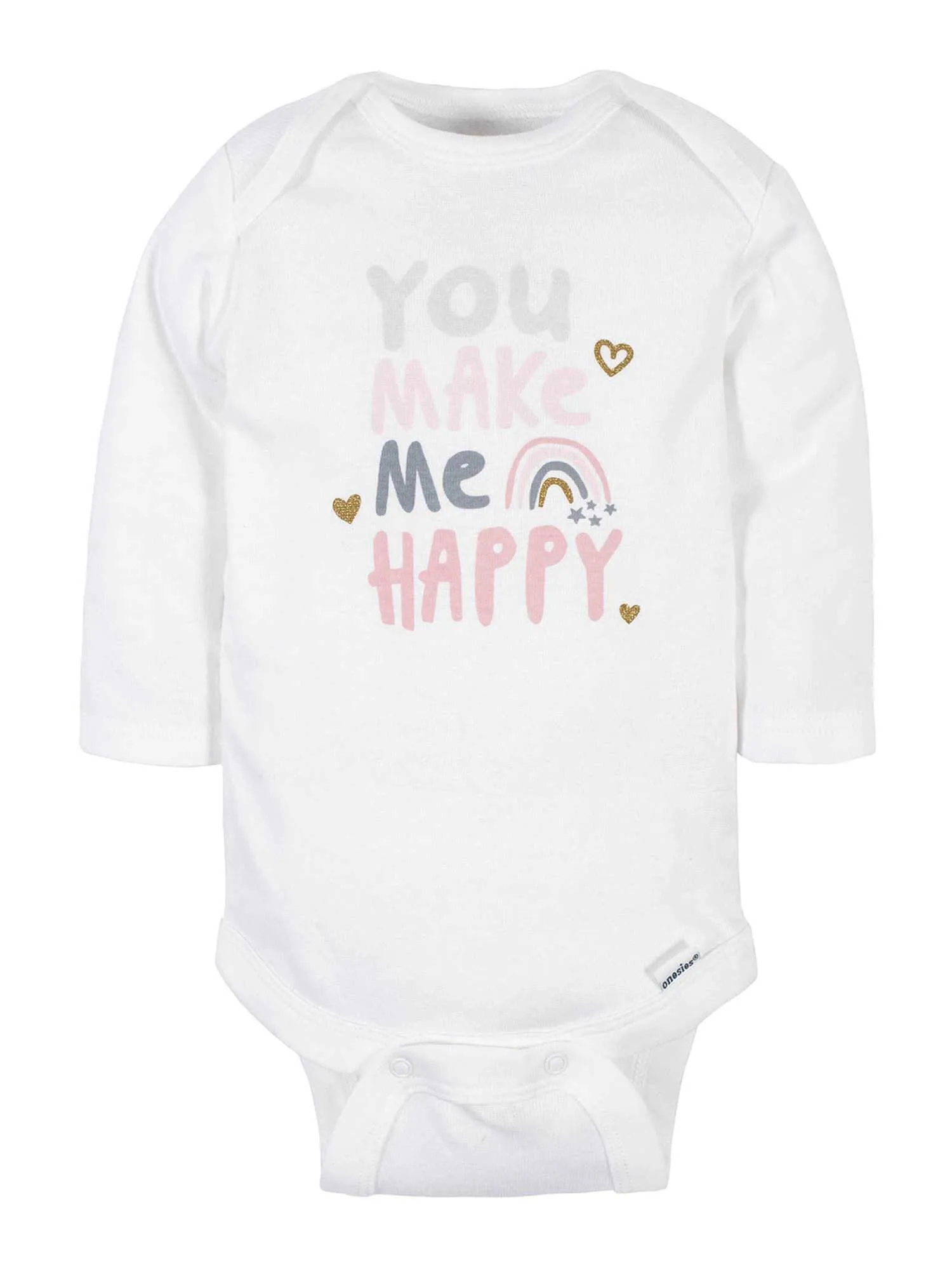 2-Pack Baby Girls Bear Long Sleeve Onesies® Bodysuits