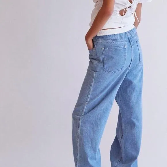 #221 NWT-THAKOON SMOCKED WAIST WIDE LEG ID INDIGO DENIM JEANS Sz6 Ret$385 &quot;RARE&quot;