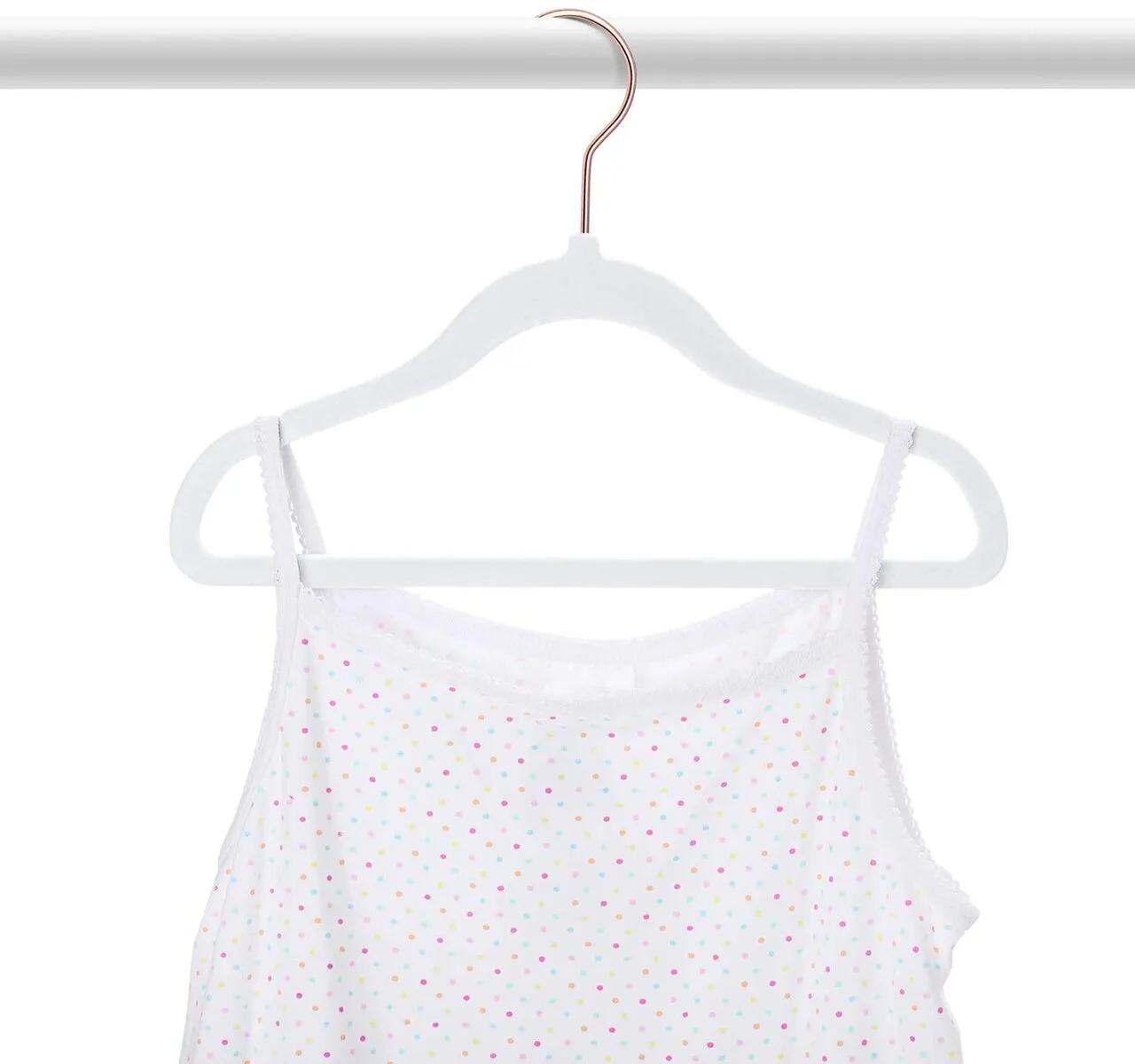 25cm Kids Size Slim-Line White Velvet Suit Hanger with Gold Hook Sold in Bundles of 20/50/100