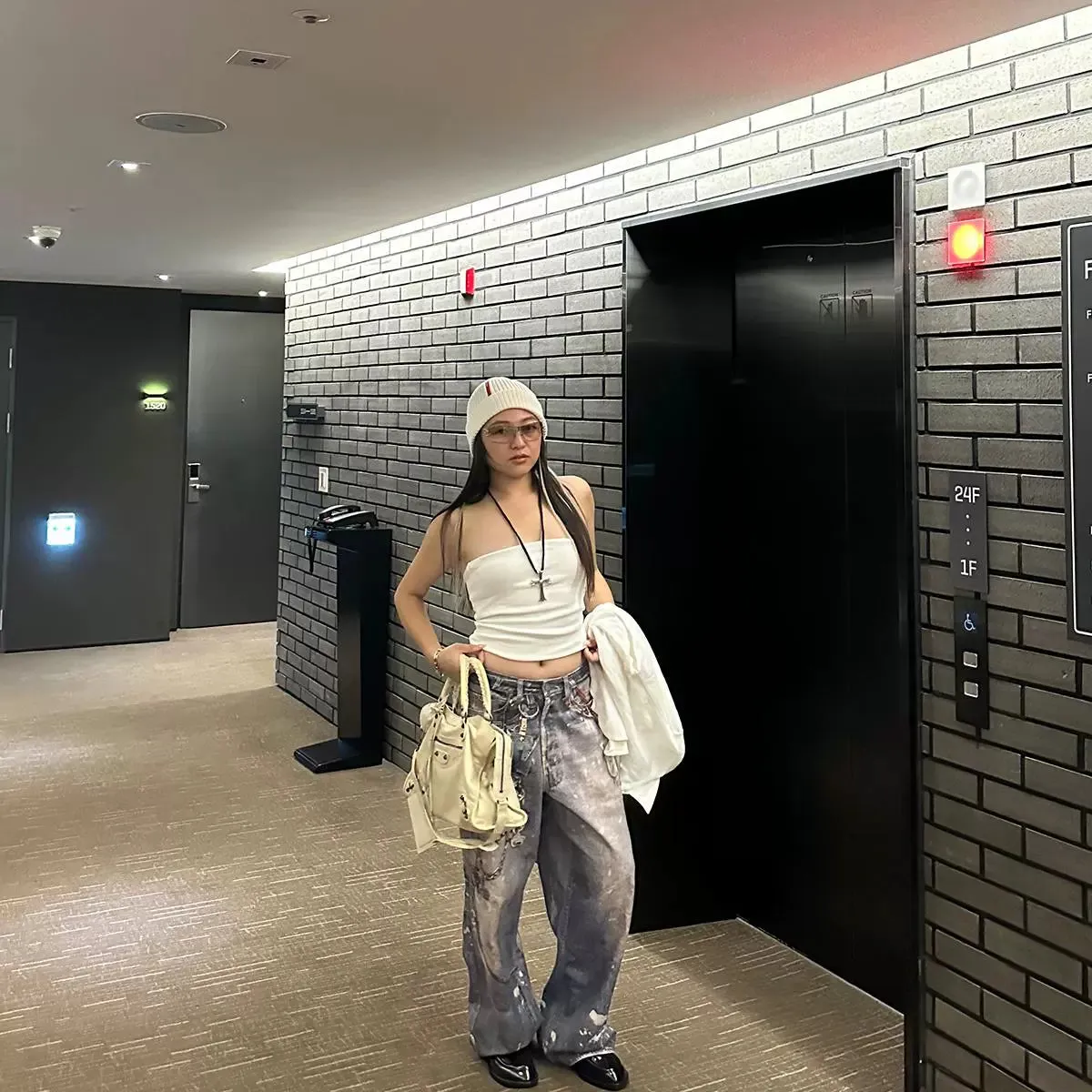 3D Printed Distressed Baggy Jeans