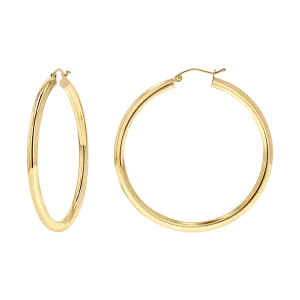 3mm Gold Tube Hoop Earrings