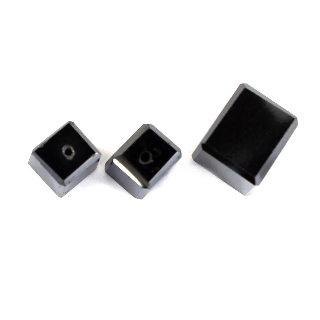 8.75 Ct, 3 Pcs. of Cube Shape Black Diamond Drilled Beads