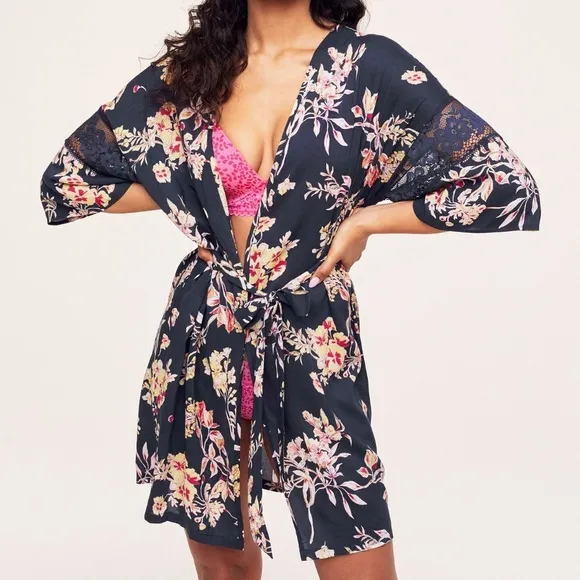 Adore Me Floral Print Boho Cotton Robe