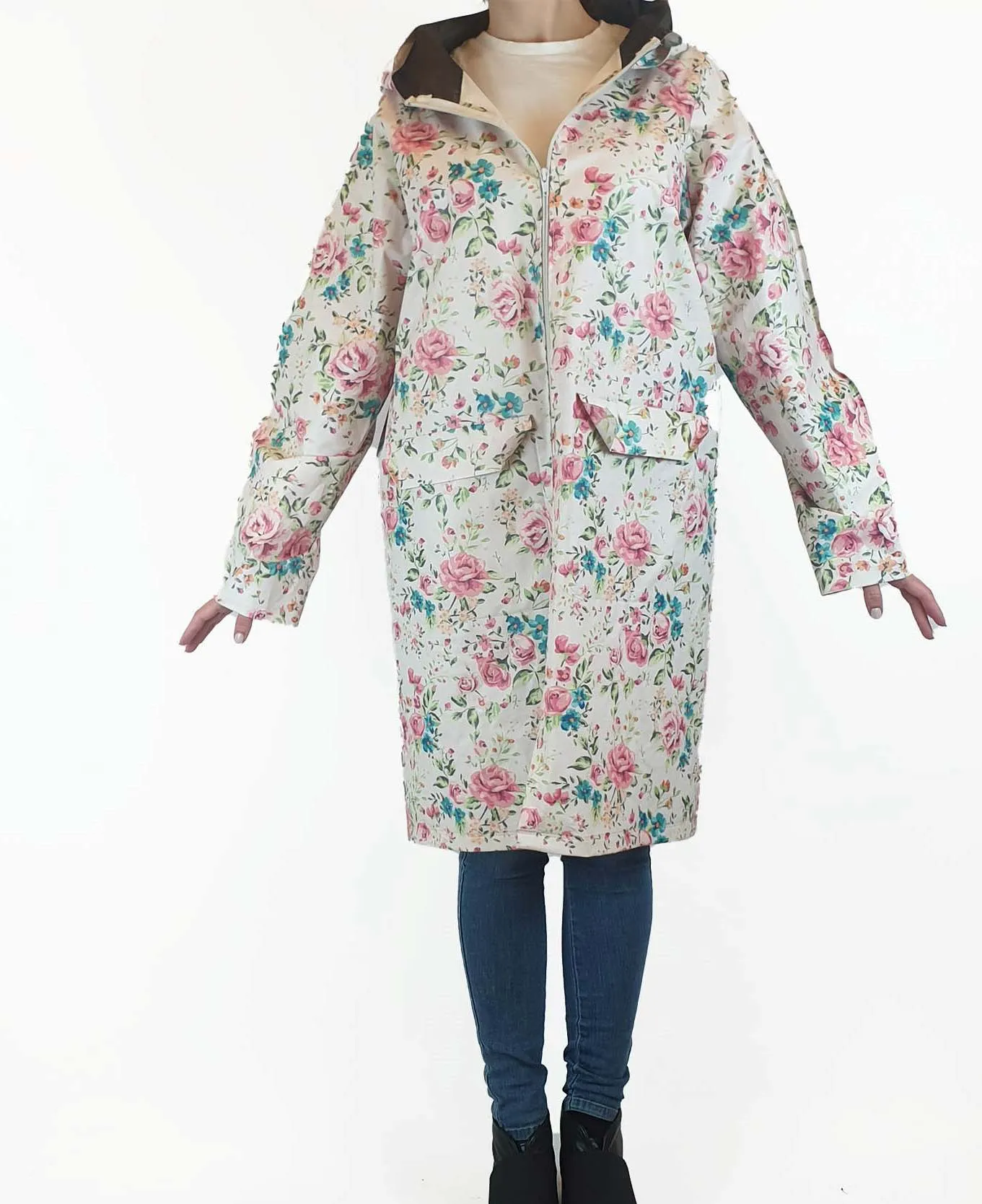 Agua Zero floral raincoat size S