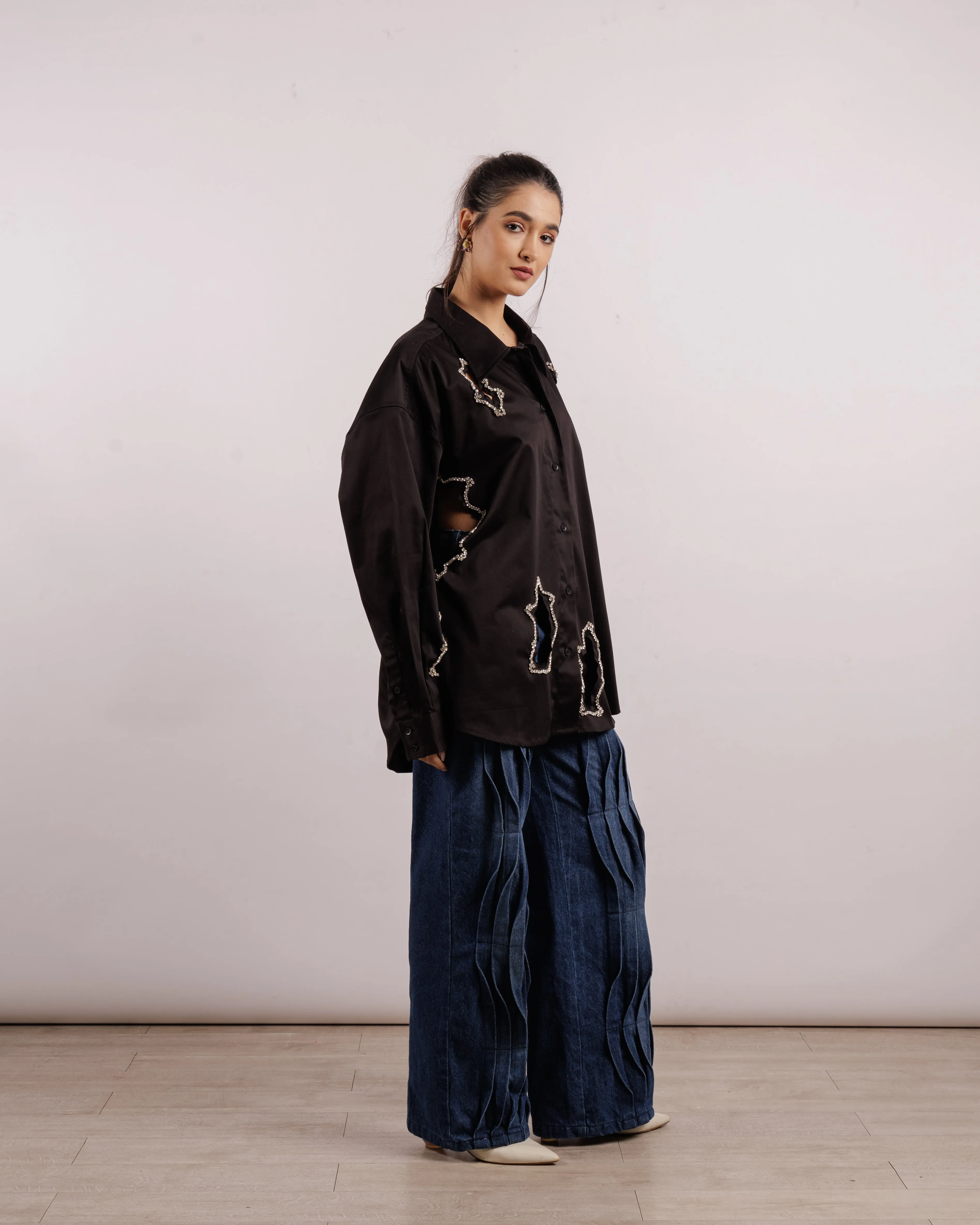 Algae Overshirt - Crystal Embroidery