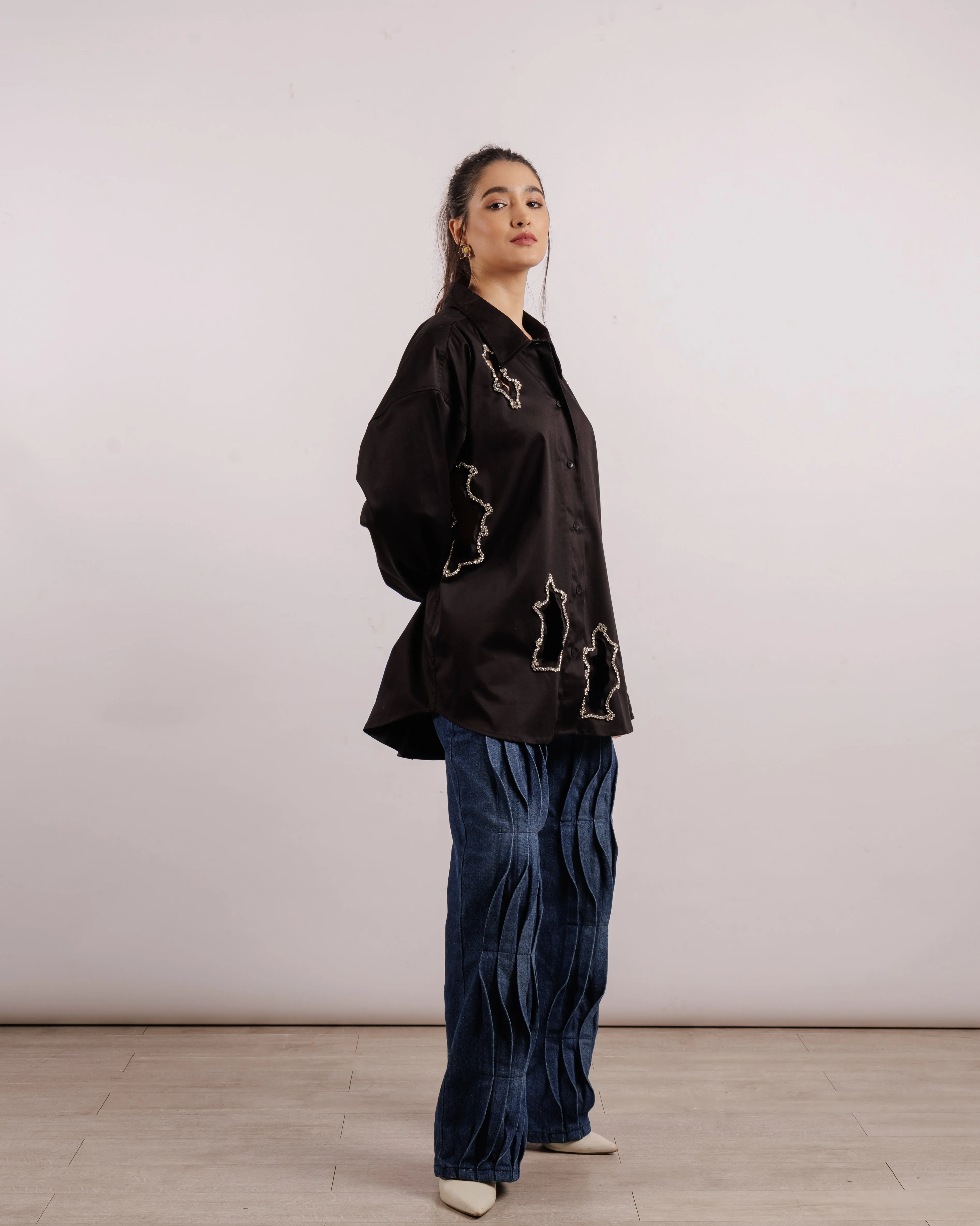Algae Overshirt - Crystal Embroidery