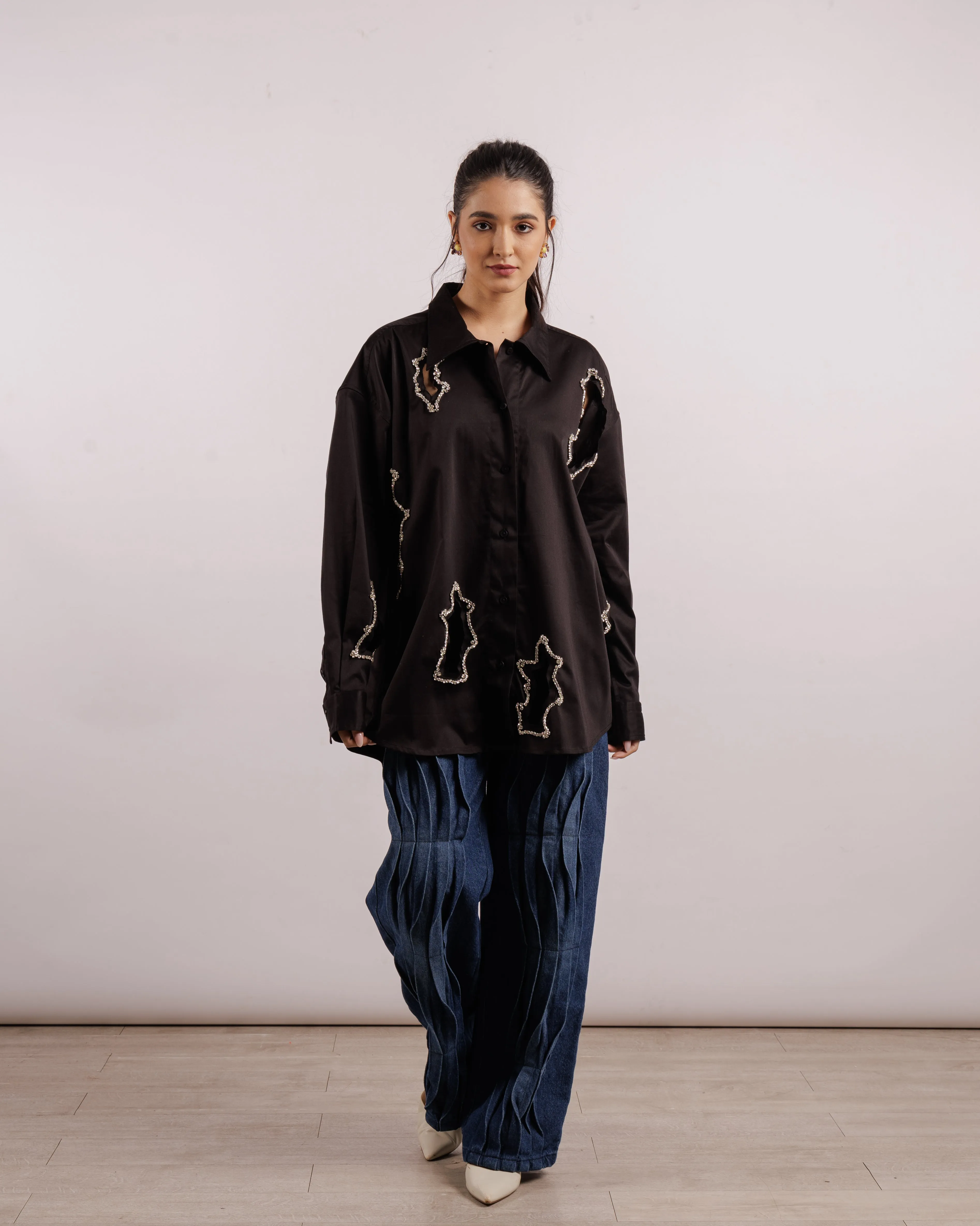 Algae Overshirt - Crystal Embroidery