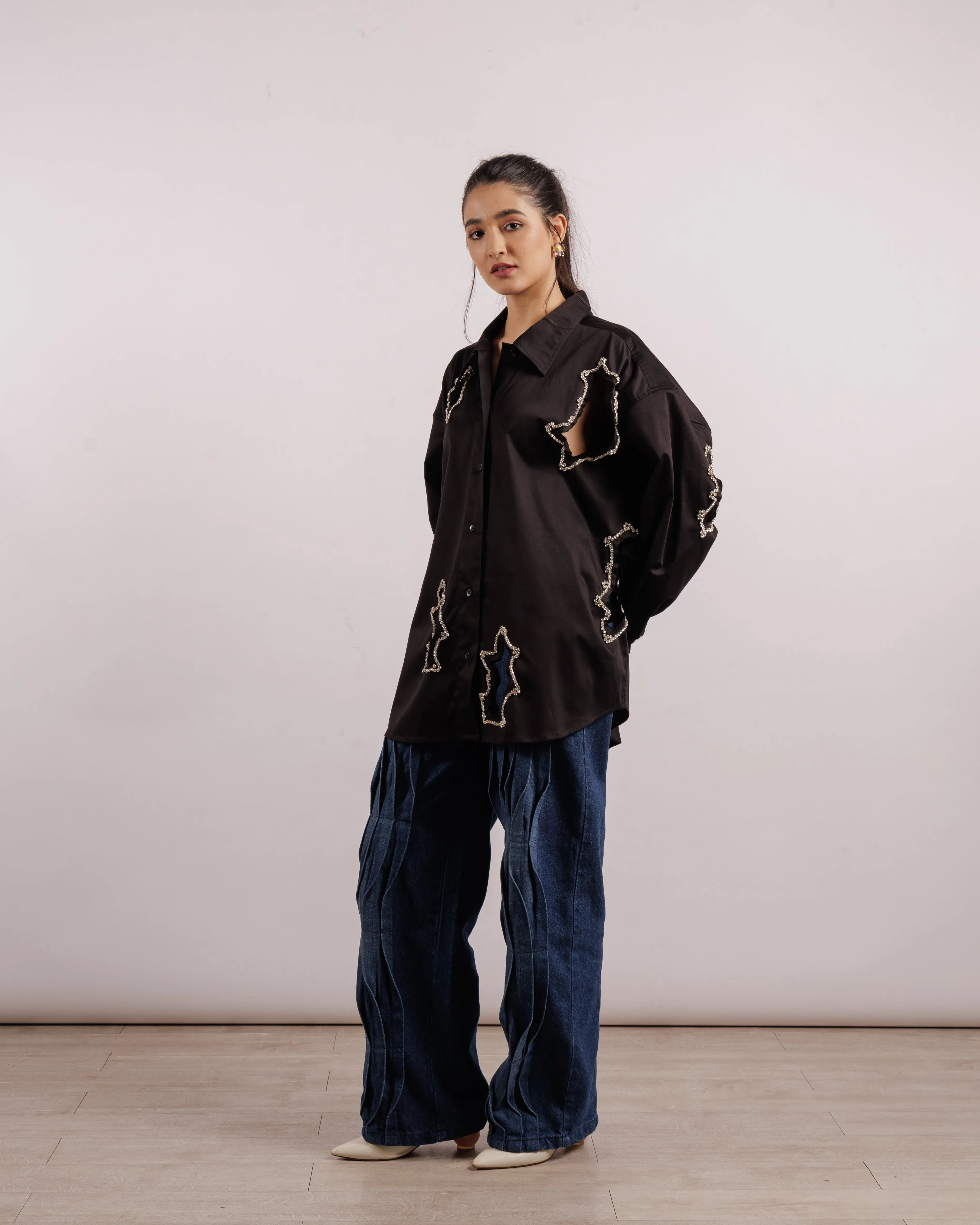 Algae Overshirt - Crystal Embroidery
