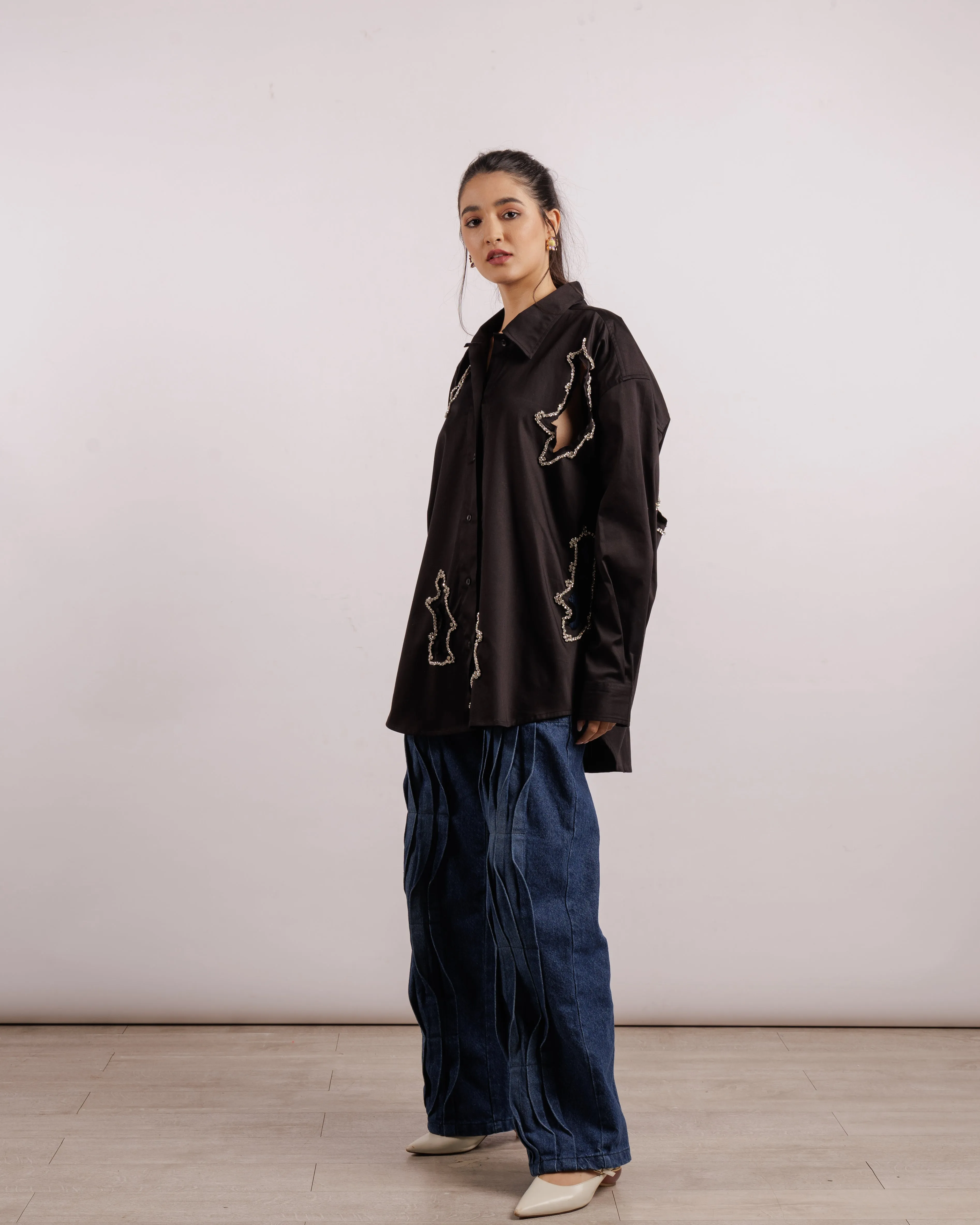 Algae Overshirt - Crystal Embroidery