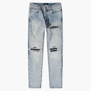 Amiri Mx1 Leather Detail Skinny Jeans Stone Indigo
