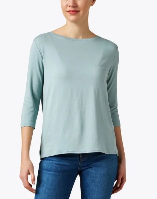 Aqua Blue Boatneck Top