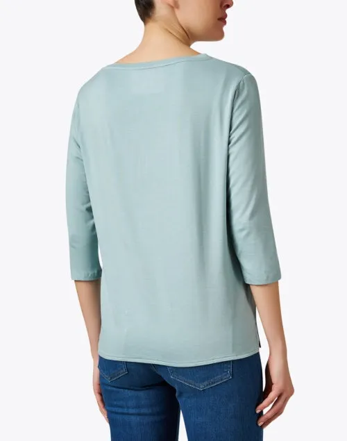 Aqua Blue Boatneck Top