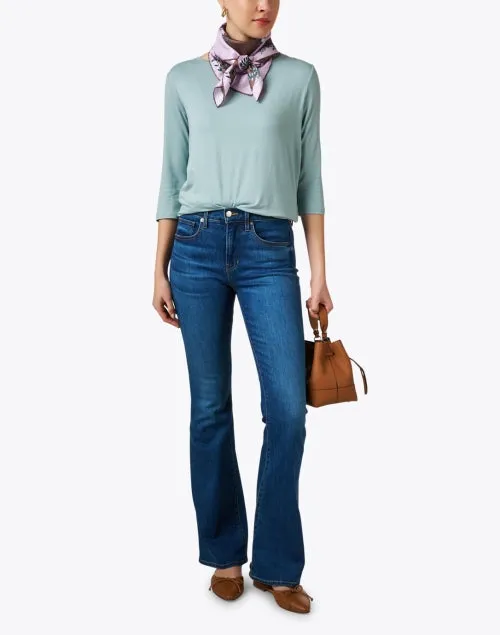 Aqua Blue Boatneck Top