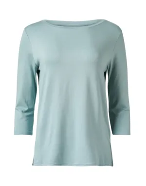 Aqua Blue Boatneck Top