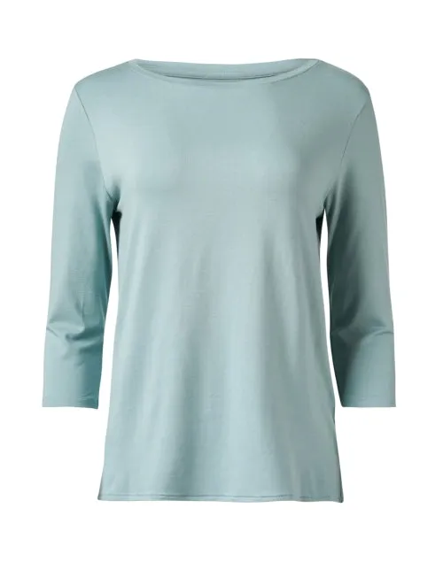 Aqua Blue Boatneck Top