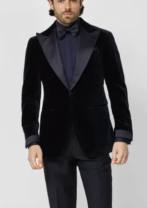 Ariston di Napoli Midnight Blue Velvet Soft Solid Cotton