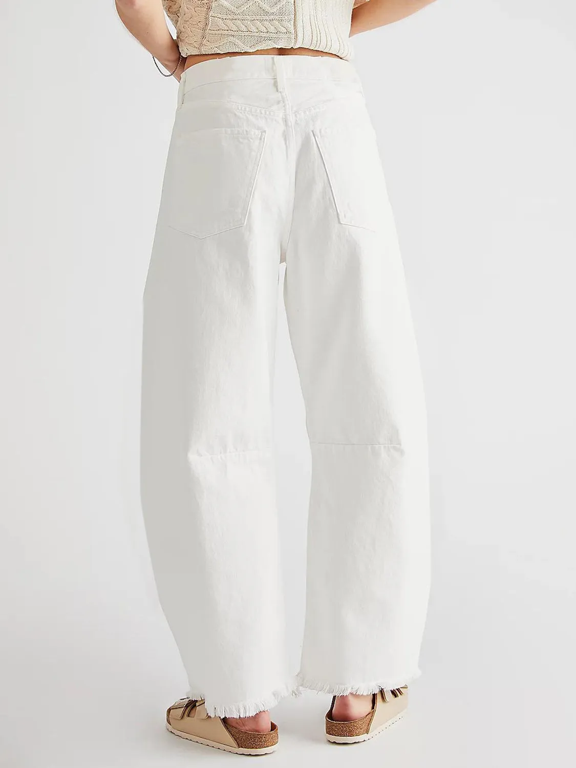 Aspen Raw Hem Barrel Jeans