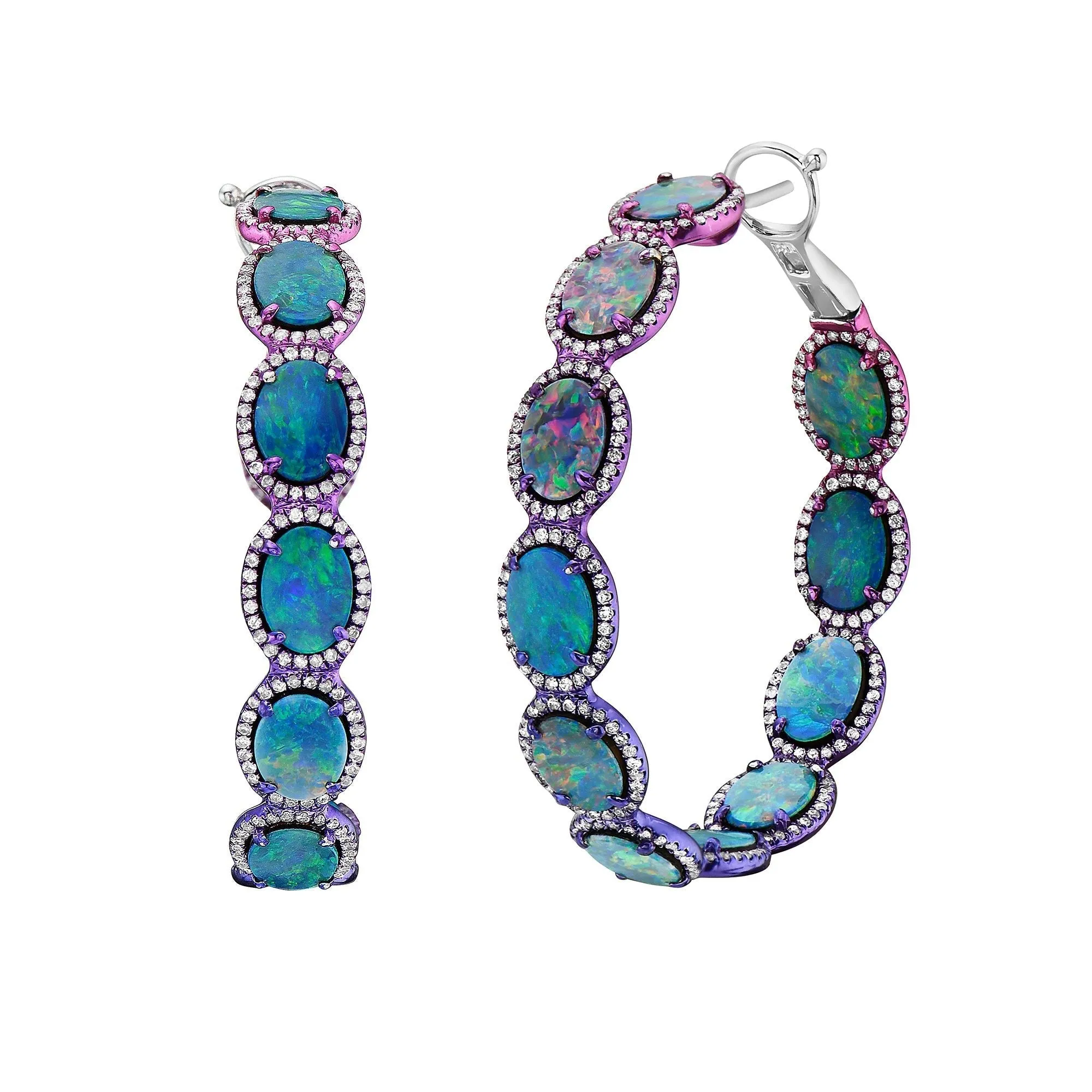 Aurora Nights Cassiopeia Opal Hoop Earrings