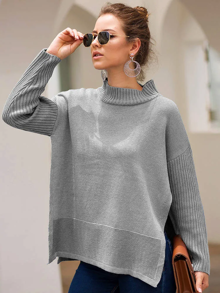 Autumn and Winter Sweater Women's Long-sleeved Round Neck Three-color Loose Pregnant Women's Knit Top