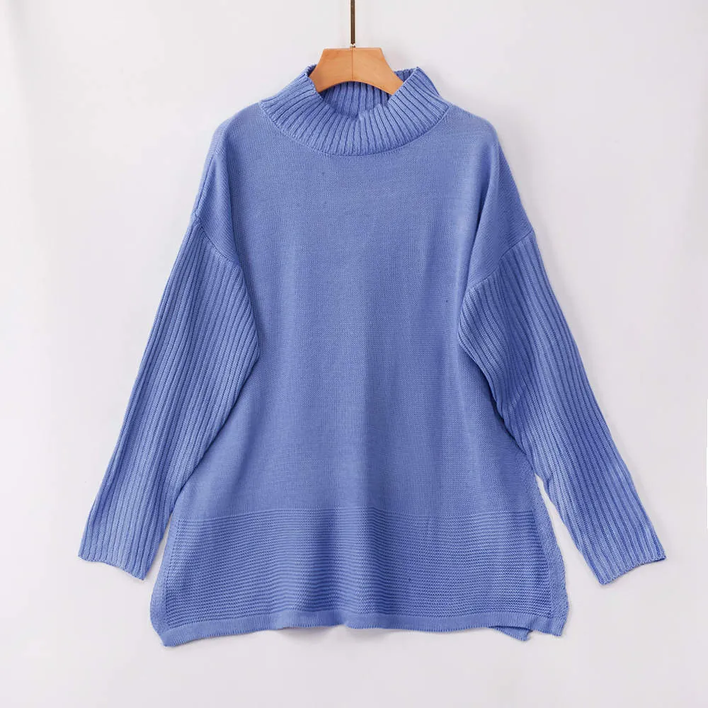 Autumn and Winter Sweater Women's Long-sleeved Round Neck Three-color Loose Pregnant Women's Knit Top