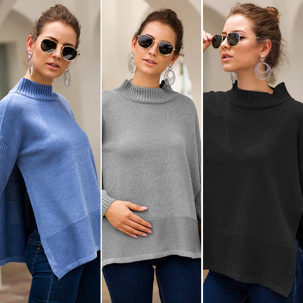 Autumn and Winter Sweater Women's Long-sleeved Round Neck Three-color Loose Pregnant Women's Knit Top