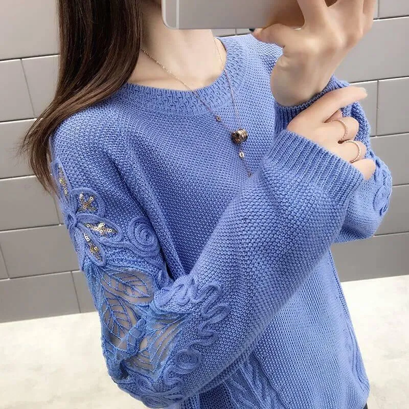 Autumn Winter Fashion O-Neck Pullover Sweater Female Casual Sweater Warm Long Sleeve Knitted Sweater