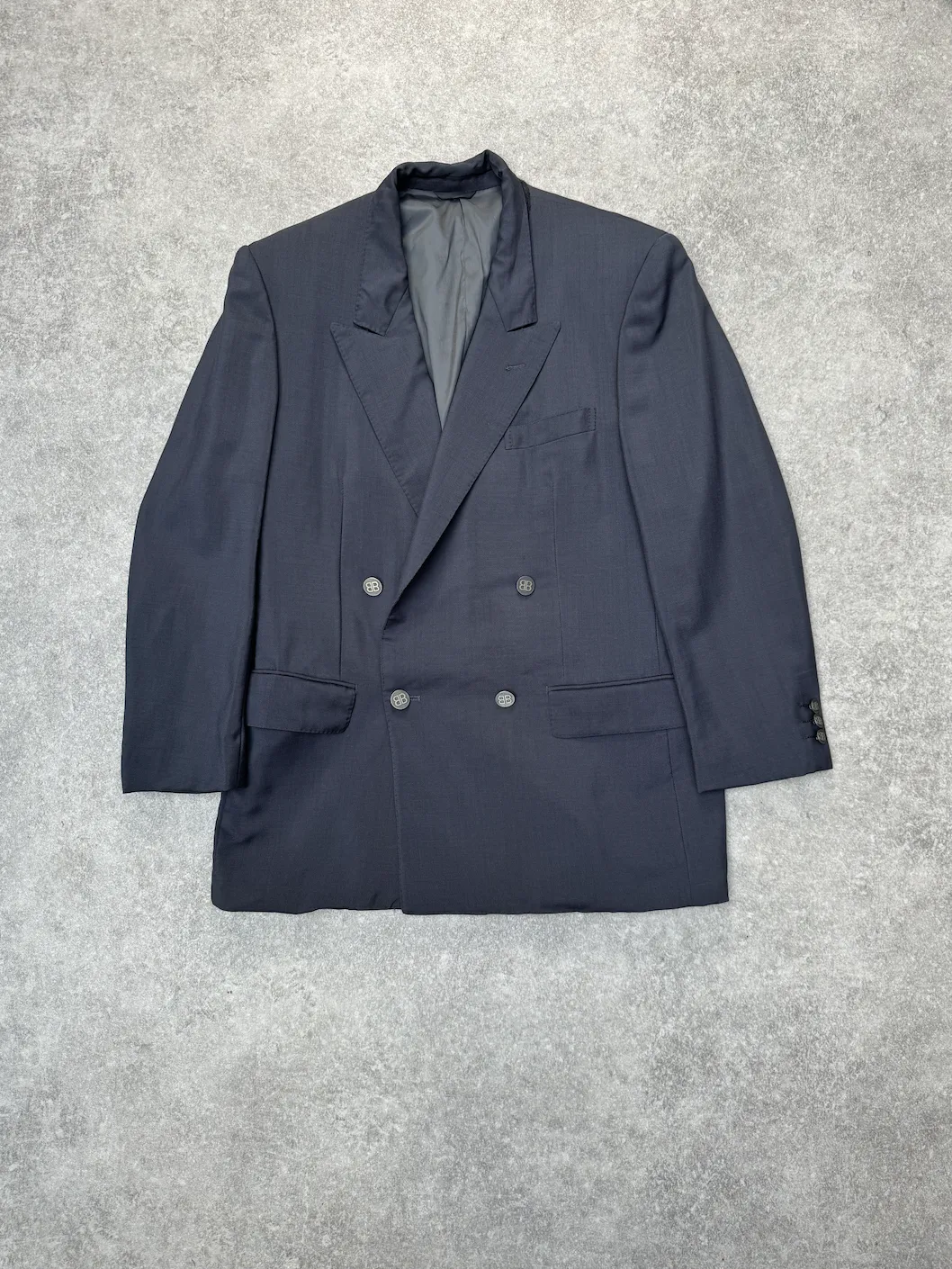 Balenciaga B-Logo Button Double Breated Oversized Blazer