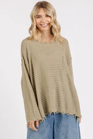 Basil Distressed Loose Sweater