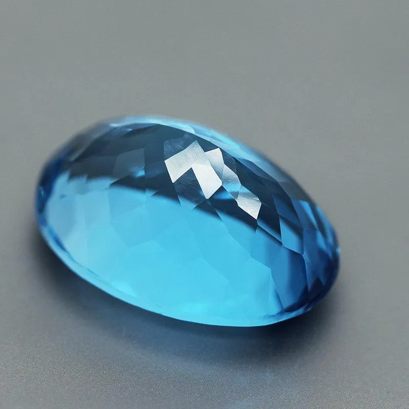 Bast offer pls 45ct Huge Certified Natural EarthMined Swiss Blue Topaz Oval Cut Loose Gemstone