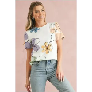 Beige Summer Floral Print T-shirt: Bloom where You're Planted (in Beige!) 😂