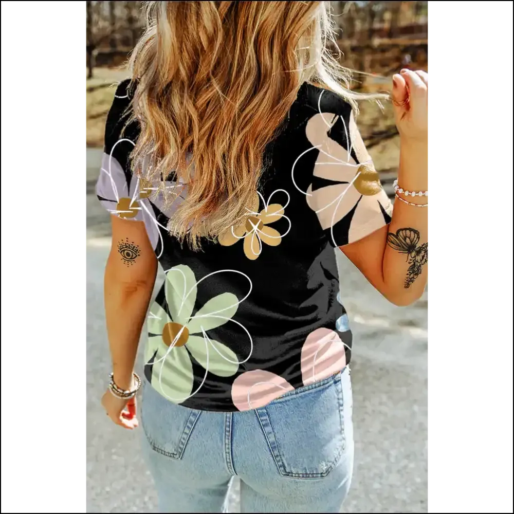 Beige Summer Floral Print T-shirt: Bloom where You're Planted (in Beige!) 😂
