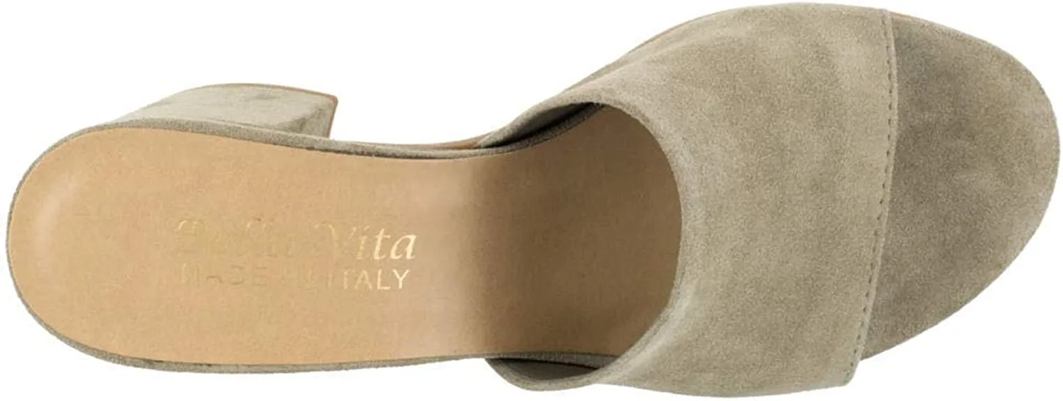 Bella Vita Womens Mel-Italy Slides Sandal Taupe Italian Suede 9.5 M US