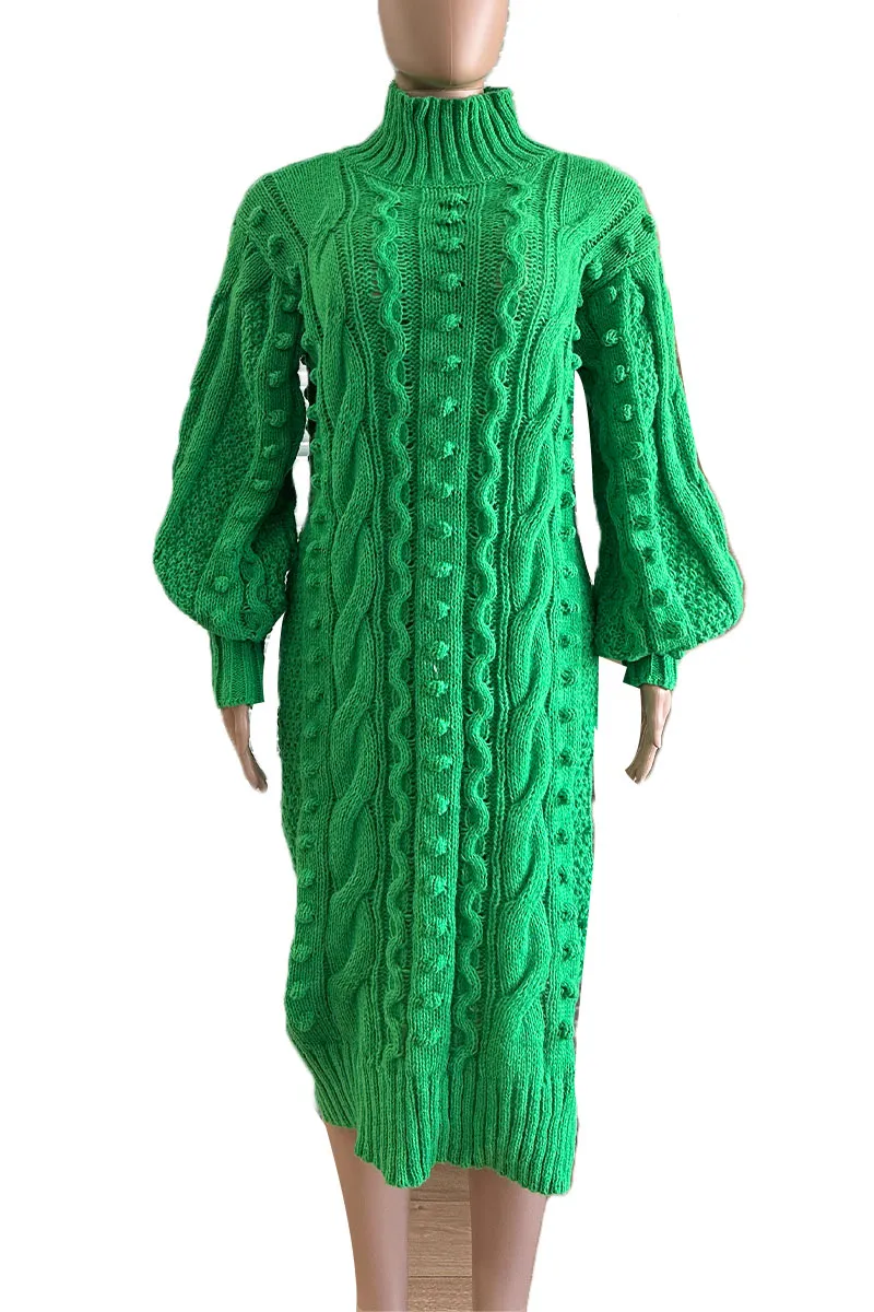 BH0559 Knitted Sweater Long Dress