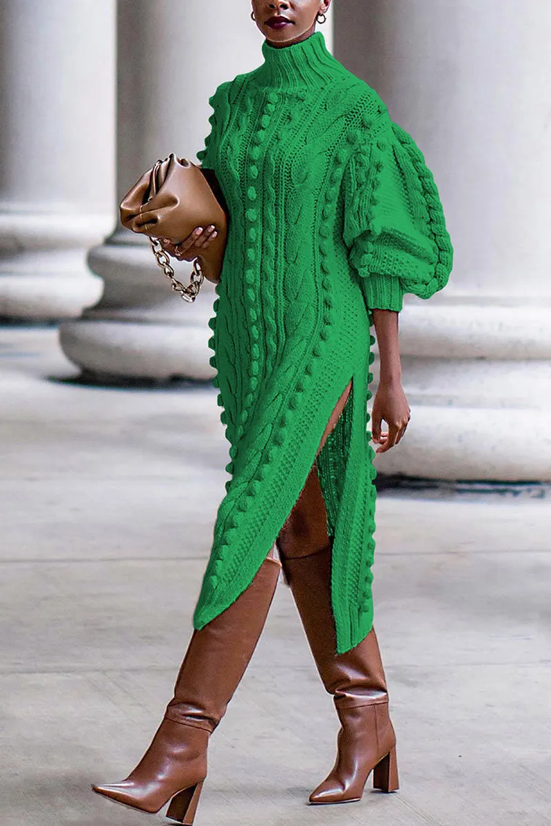 BH0559 Knitted Sweater Long Dress