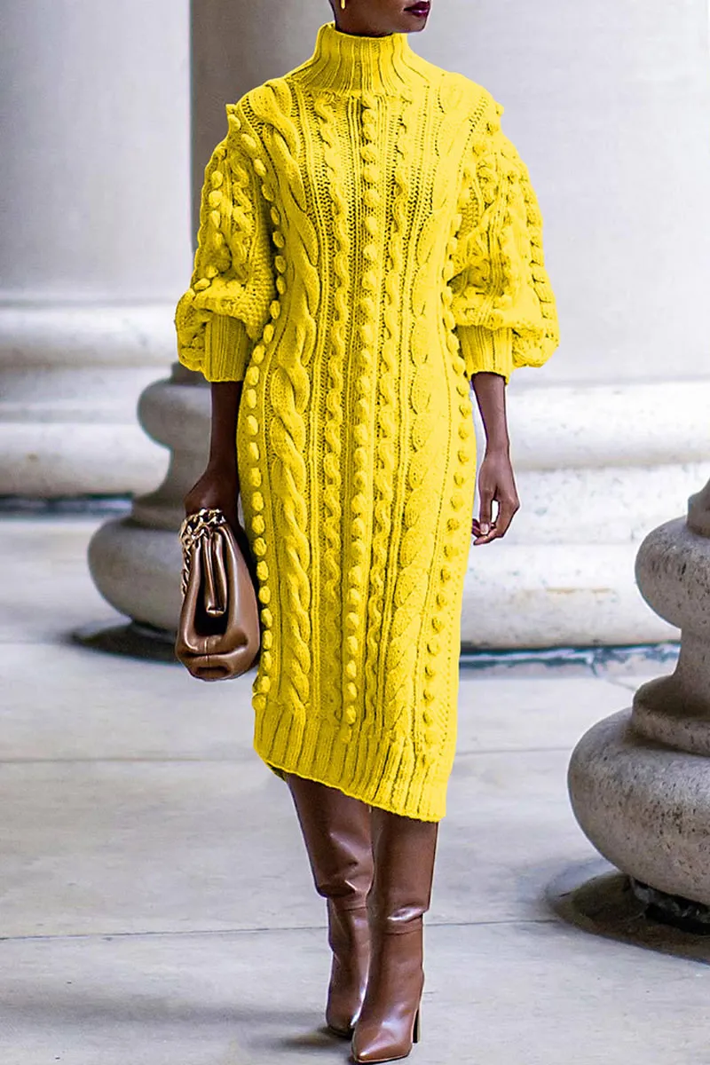 BH0559 Knitted Sweater Long Dress