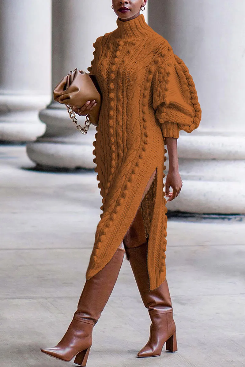 BH0559 Knitted Sweater Long Dress