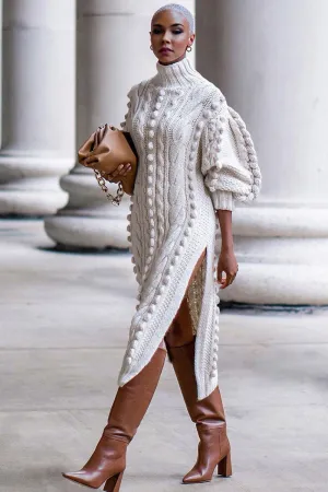 BH0559 Knitted Sweater Long Dress