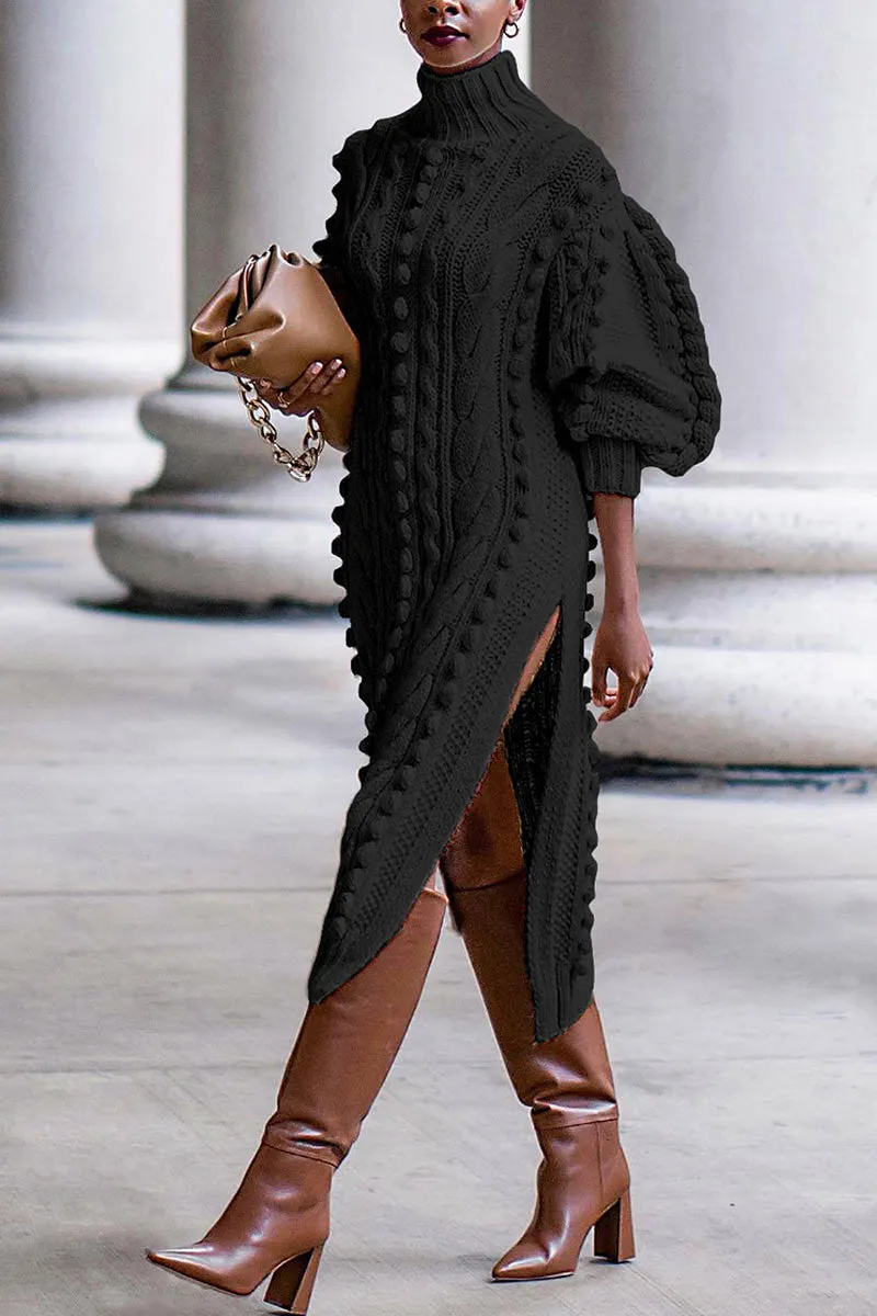 BH0559 Knitted Sweater Long Dress