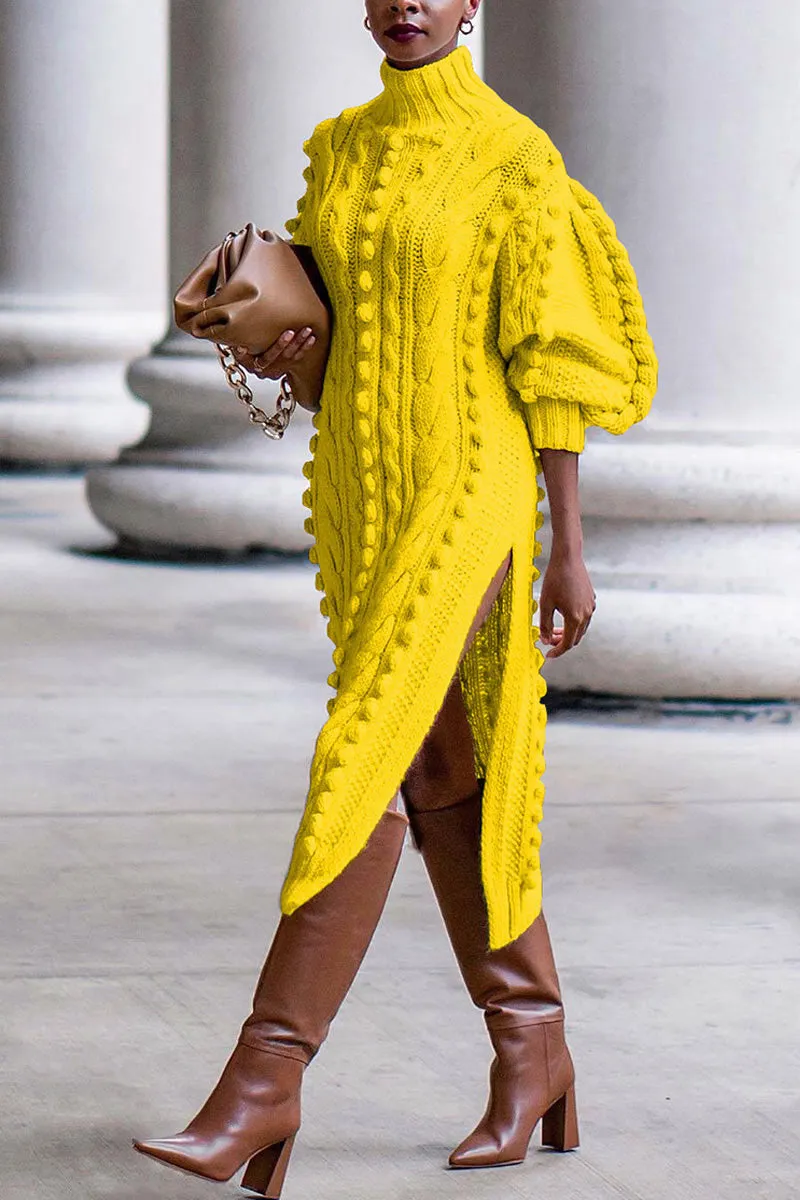 BH0559 Knitted Sweater Long Dress