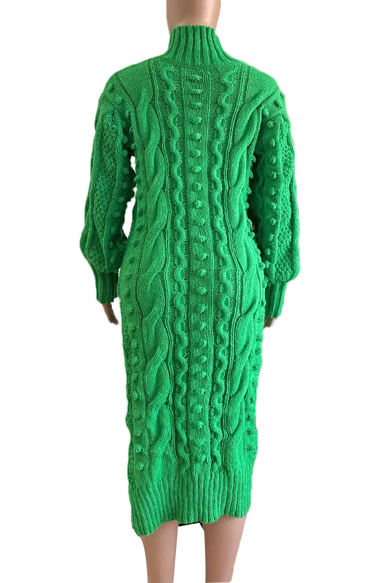 BH0559 Knitted Sweater Long Dress