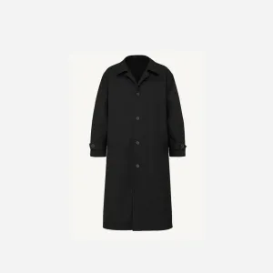 Black Oversized Long Trench Coat Men