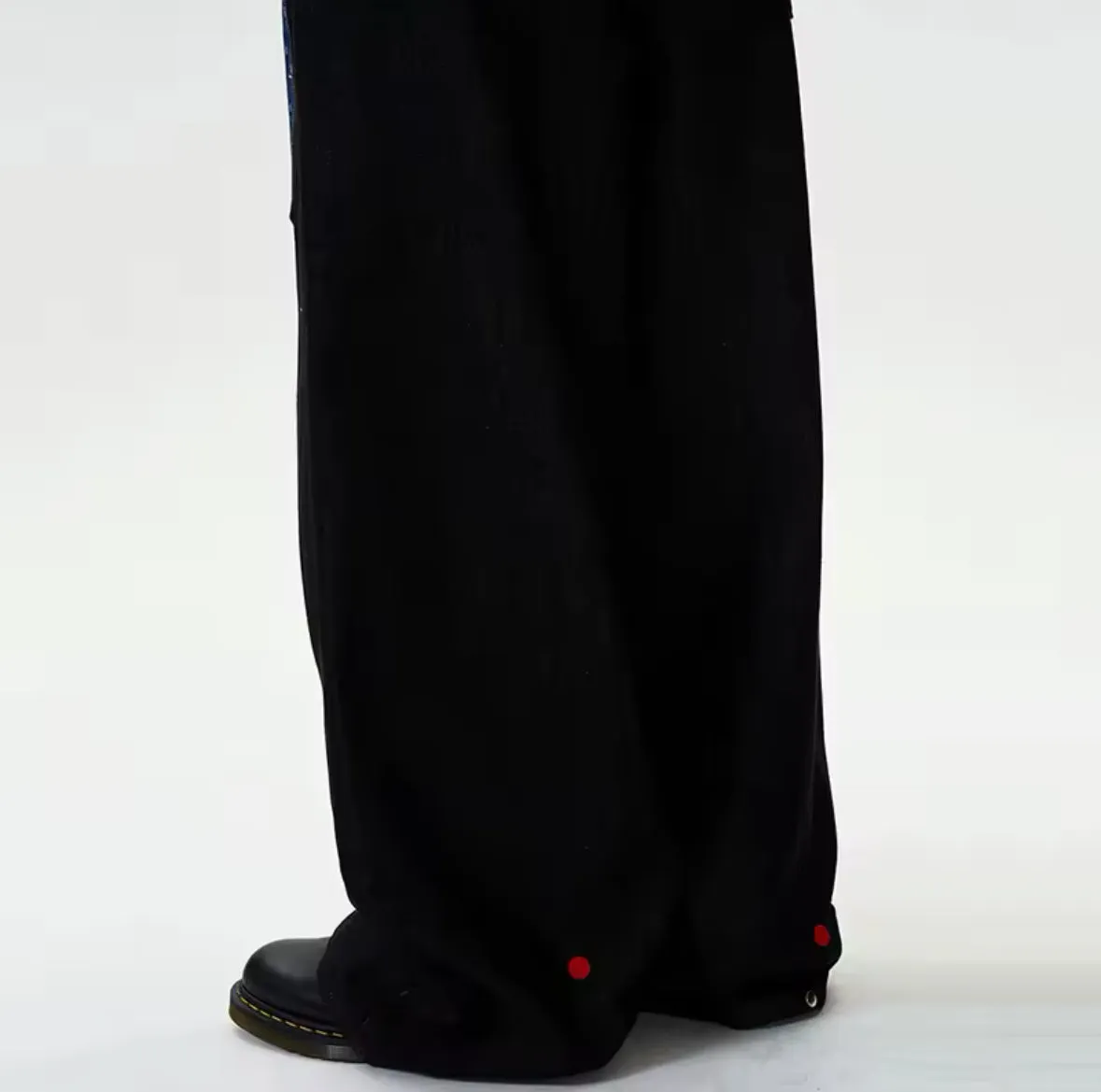 Black Patchwork Baggy Jeans