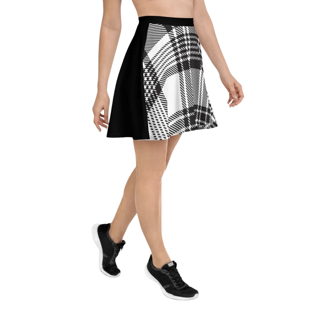 Black Plaid Skater Skirt