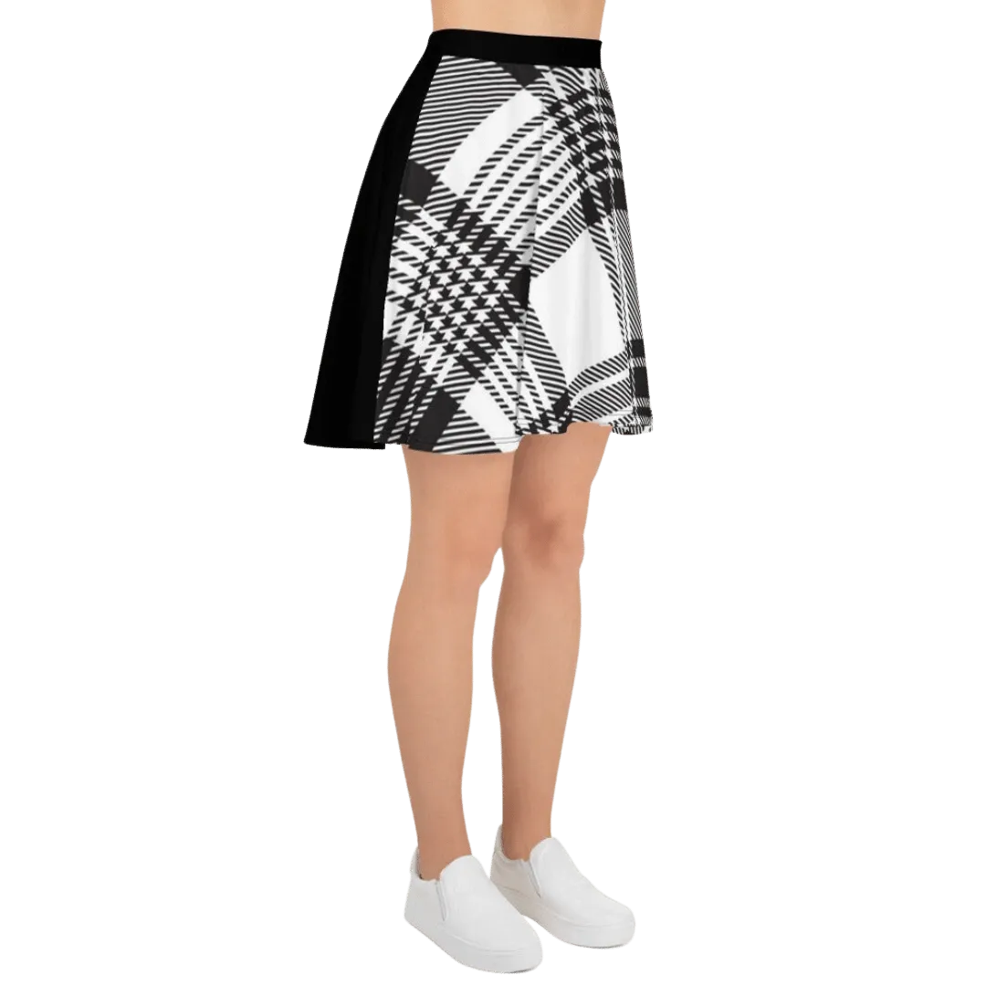 Black Plaid Skater Skirt