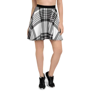 Black Plaid Skater Skirt
