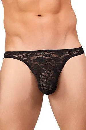 Black Stretch Lace Bong Thong